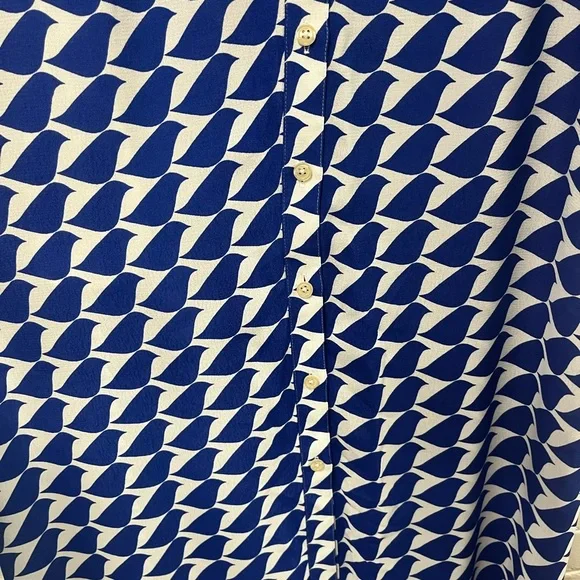 Kate Midi Shirt Dress in Mazarine Blue Birdie. Size 8 US - Picture 3 of 12